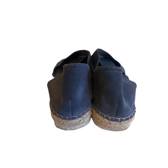 Fabiolas Navy Suede Espadrille Wedge Sandals Handcrafted In Spain - Picture 3 of 8